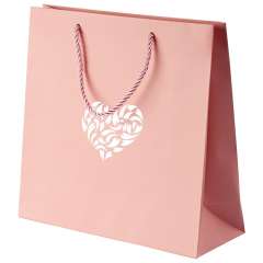 CARLA Heart Paper Bag 240x230x90mm. - pink