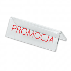 Подставка пластика с надписью "PROMOCJA"