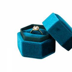 Krabička na prsten GRETA petrolejově modré