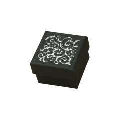 LENA Ring Jewellery Box - Black + silver print