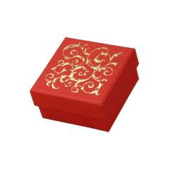 LENASmall set Jewellery Box - Red + gold print