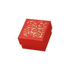 Pudełko LENA pierśc.czerwone+Złoty nadruk