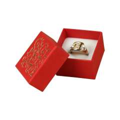 LENA Ring Jewellery Box - Red + gold print