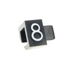 Pricing Cube, White digit "8", size 5mm (50pcs)
