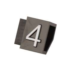 Preisetiketten - "4" Schwarz, Weiß Ziffer 10 mm (Verpackung 20 St.)