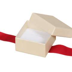 LENA brancelet Jewellery Box - Ecru with burgundy ribbon