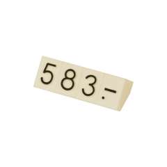Pricing Cube, Ecru, Black digit "1", size 5mm (50pcs)