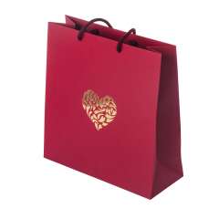 MAYA HEART Paper Bag 240x230x90mm. - burgundy