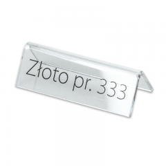 Stand with print "Złoto 333"