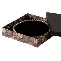 Boîte pour collier CARLA noir + fleurs