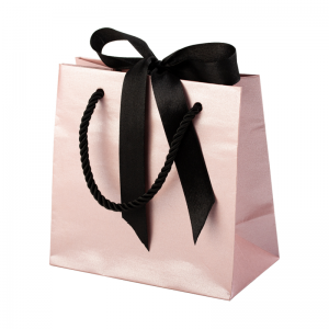 Papírová taška BONA 15x8x15cm  růžový/Černá
