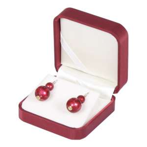 SATIN Earrings Jewellery Box - Burgundy