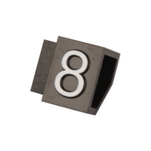 Plastová cenovka v bílím barvě s černým nápisem 10mm (20ks) "8"