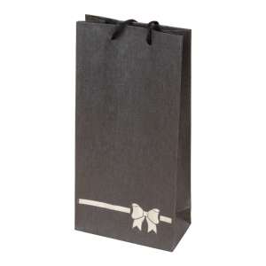 TINA BOW Paper Bag 12x24x6 cm. Graphite