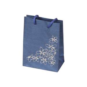 TINA FLOWERS Paper Bag 9x12x5 cm. Blue