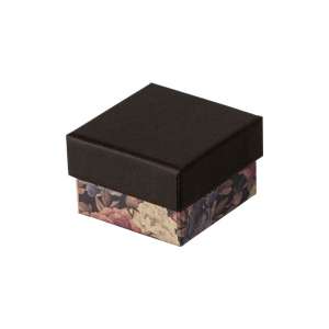 Boîte pour bague CARLA noir + fleurs