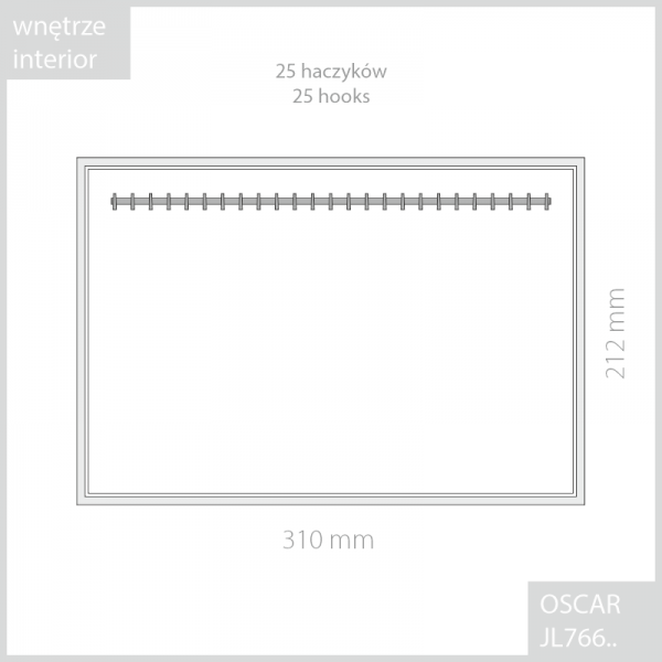 Jewellery tray for bracelets (25 hooks) OSCAR