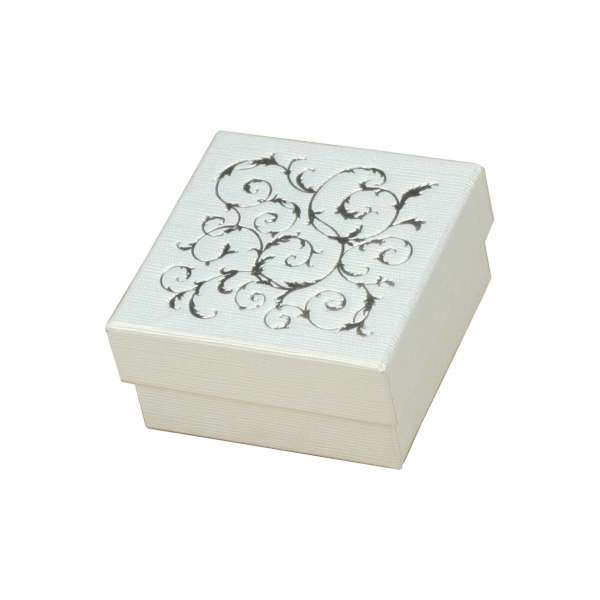 LENA Small set Jewellery Box - White + silver print