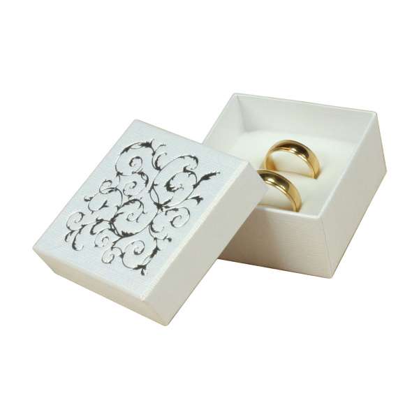 LENA Small set Jewellery Box - White + silver print