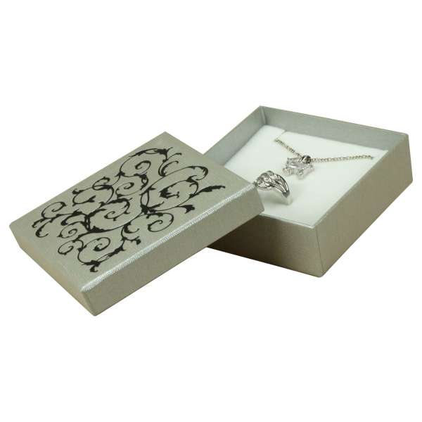 LENA Big set Jewellery Box - silver + Black print