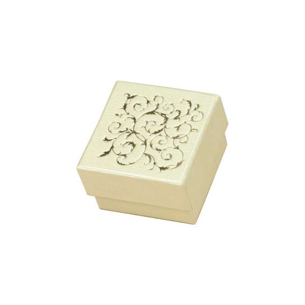 LENA Ring Jewellery Box - Ecru + gold print