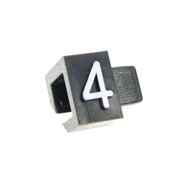 Preisetiketten- "4" Schwarz, Weiß Ziffer 5 mm (Verpackung 50 St.)