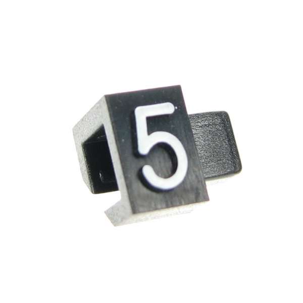 Preisetiketten- "5" Schwarz, Weiß Ziffer 5 mm (Verpackung 50 St.)