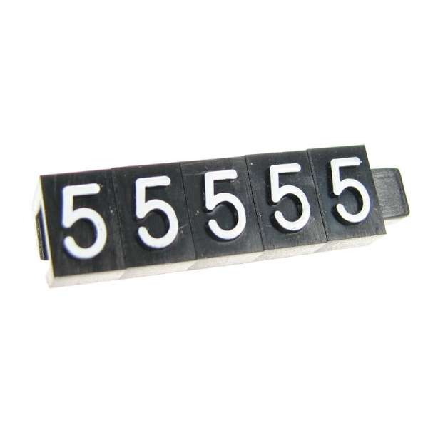 Cifre pt preturi 5mm, (50buc.) cifre "5" albă 
