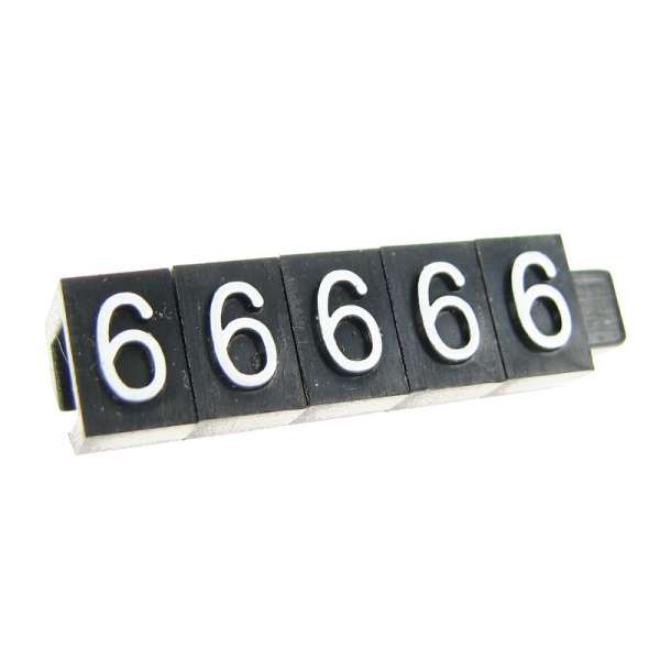 Pricing Cube, White digit "6", size 5mm (50pcs)