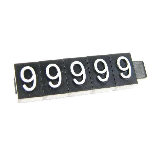 Cifre pt preturi 5mm, (50buc.) cifre "9" albă 