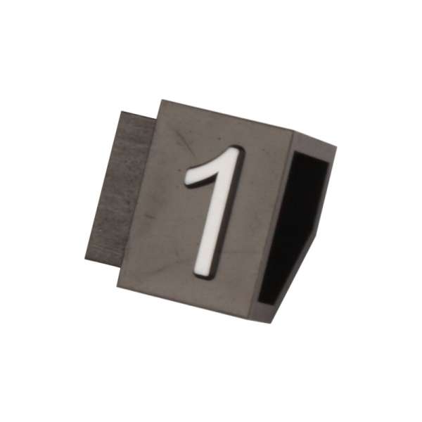 Plastová cenovka v bílím barvě s černým nápisem 10mm (20ks) "1"