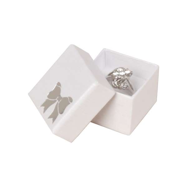 TINA BOW Ring Jewellery Box - White