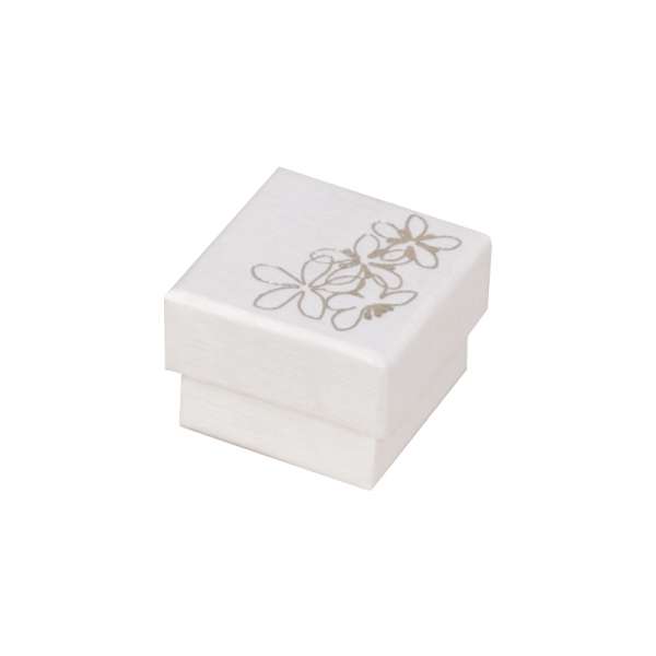 Pudełko TINA kwiatki pierścionek białe