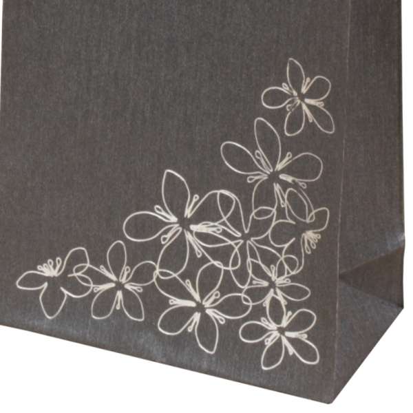 TINA FLOWERS Paper Bag 12x24x6 cm. Graphite