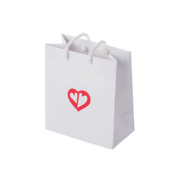 EVA HEART Paper Bag 13x15x7 cm.  White