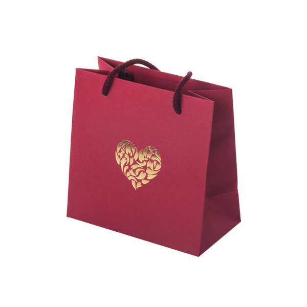 MAYA HEART Paper Bag 150x150x80mm. - burgundy