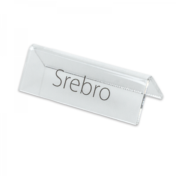 Stand with print "Srebro"