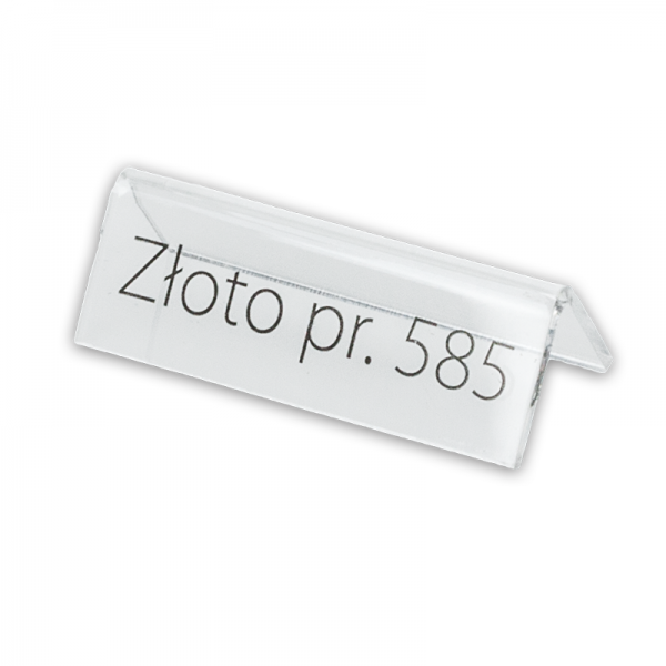 Stand with print "Złoto 585"
