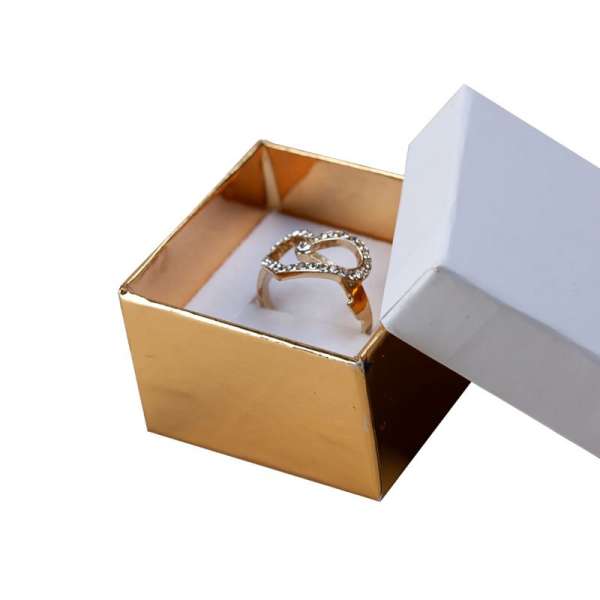 Pudełko CARLA pierścionek biało-złote