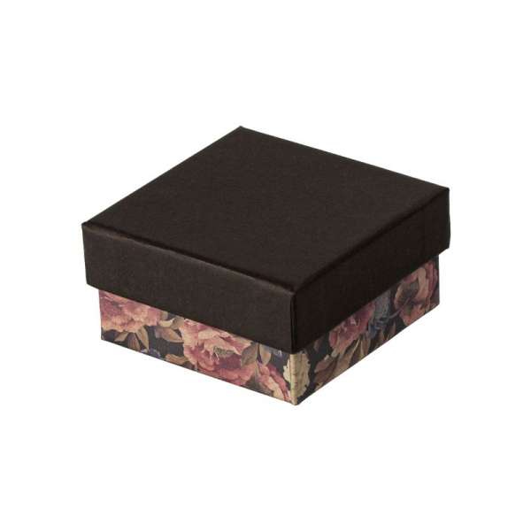 Pudełko CARLA uniwersalne małe czarne + kwiaty