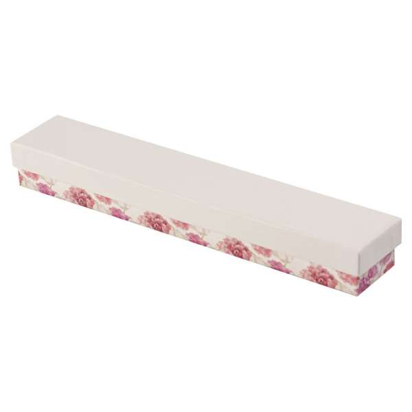 Pudełko CARLA bransoletka  białe + kwiaty